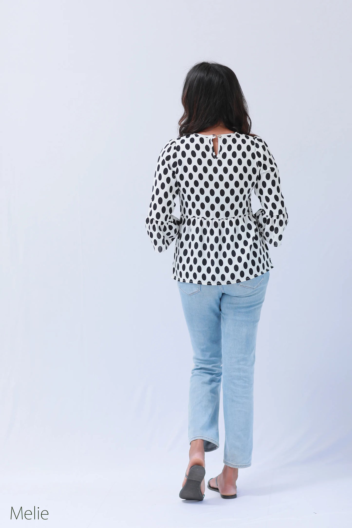 Dotted Long Sleeve Blouse 2