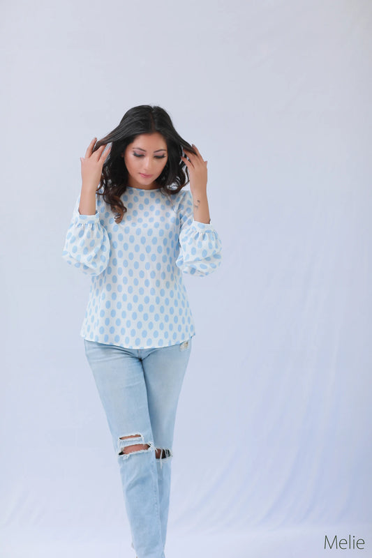 Dotted Long Sleeves Blouse